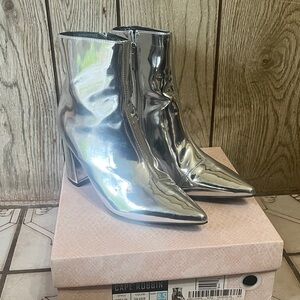 Cape Robbin Metallic Silver Ankle Booties